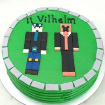 Minecraft Cake 2 Characters (D,V)
